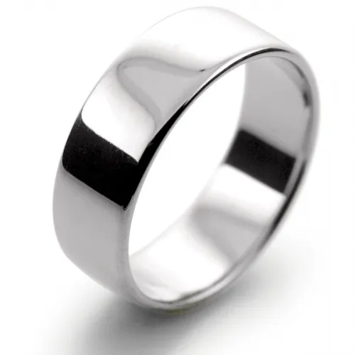 Slight or Soft Court Light -  7mm Palladium Wedding Ring Mens